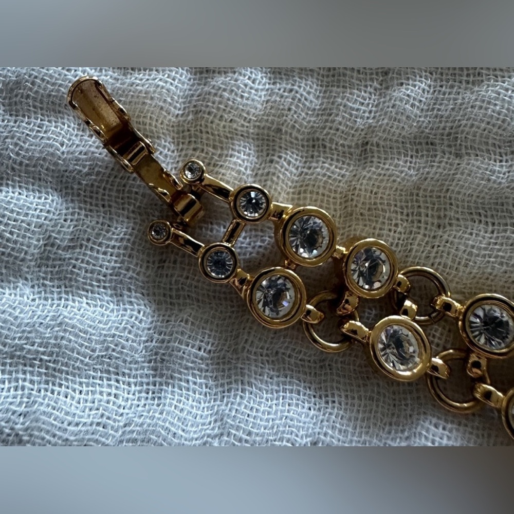 Swarovski ladies double crystal row tennis bracelet - Picture 5 of 7